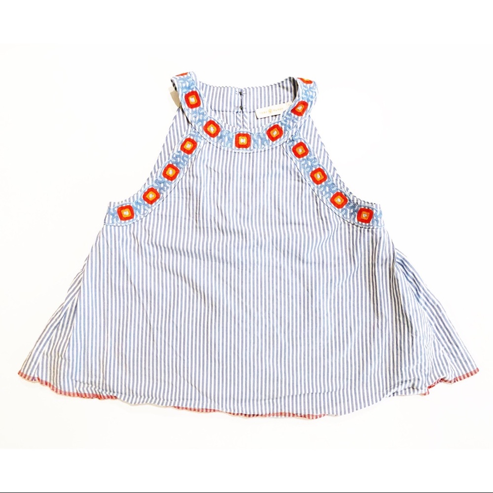 Tory Burch Blue and White Meg Tank Top - Picture 3 of 9